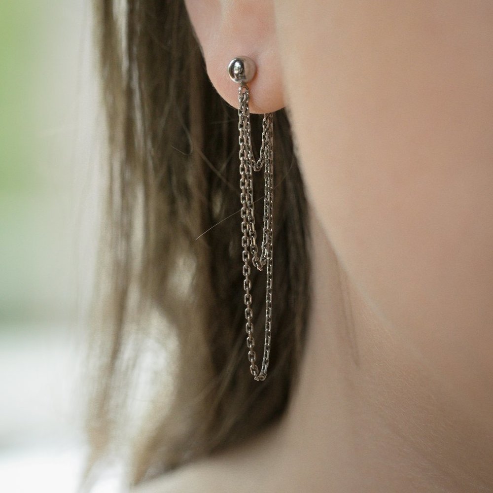 Sterling Silver Chain Earrings